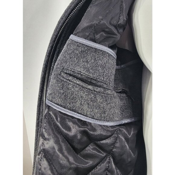 JWN (John W Nordstrom) 100% Wool Bibbed Car Coat, Charcoal Grey, Mens Size Large - Picture 9 of 12